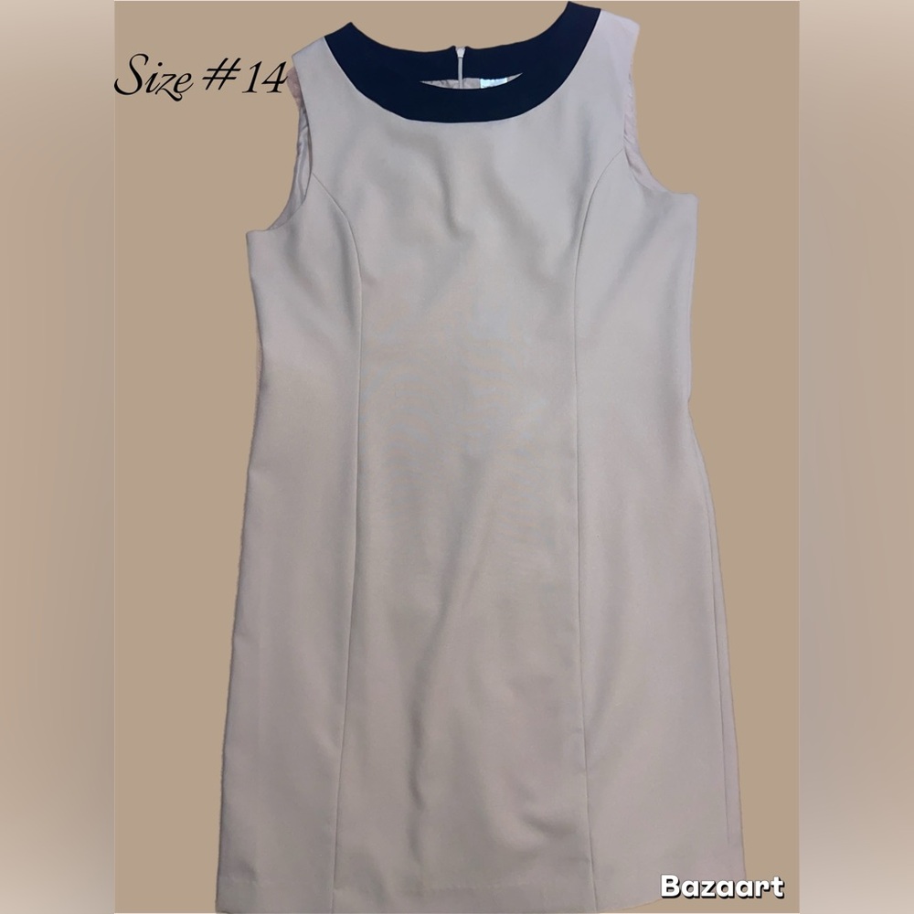 Virgo Cream and Black Midi Dress